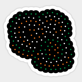 Green White Orange Dots for St Patricks Day Sticker